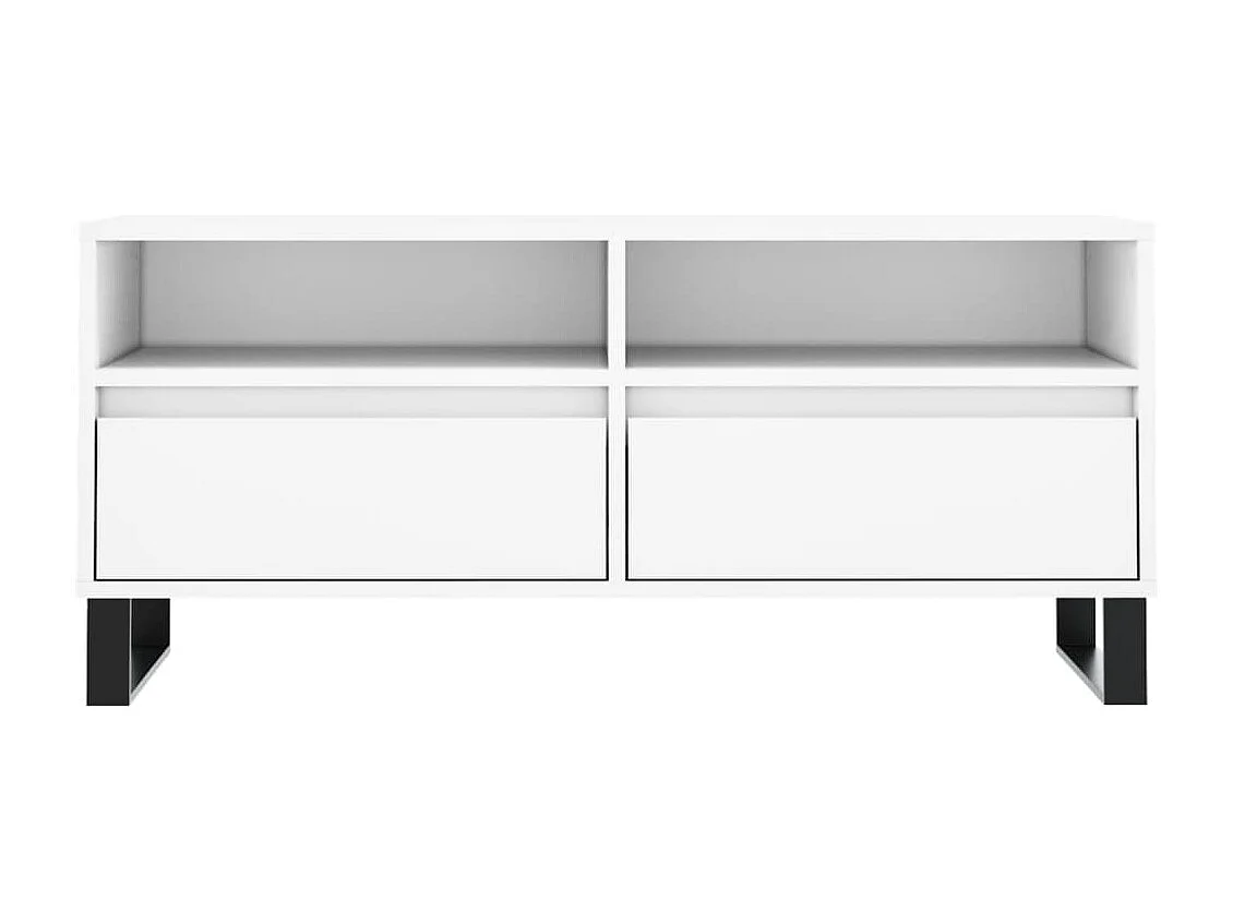 Meuble TV blanc 100x34,5x44,5 bois d'ingénierie