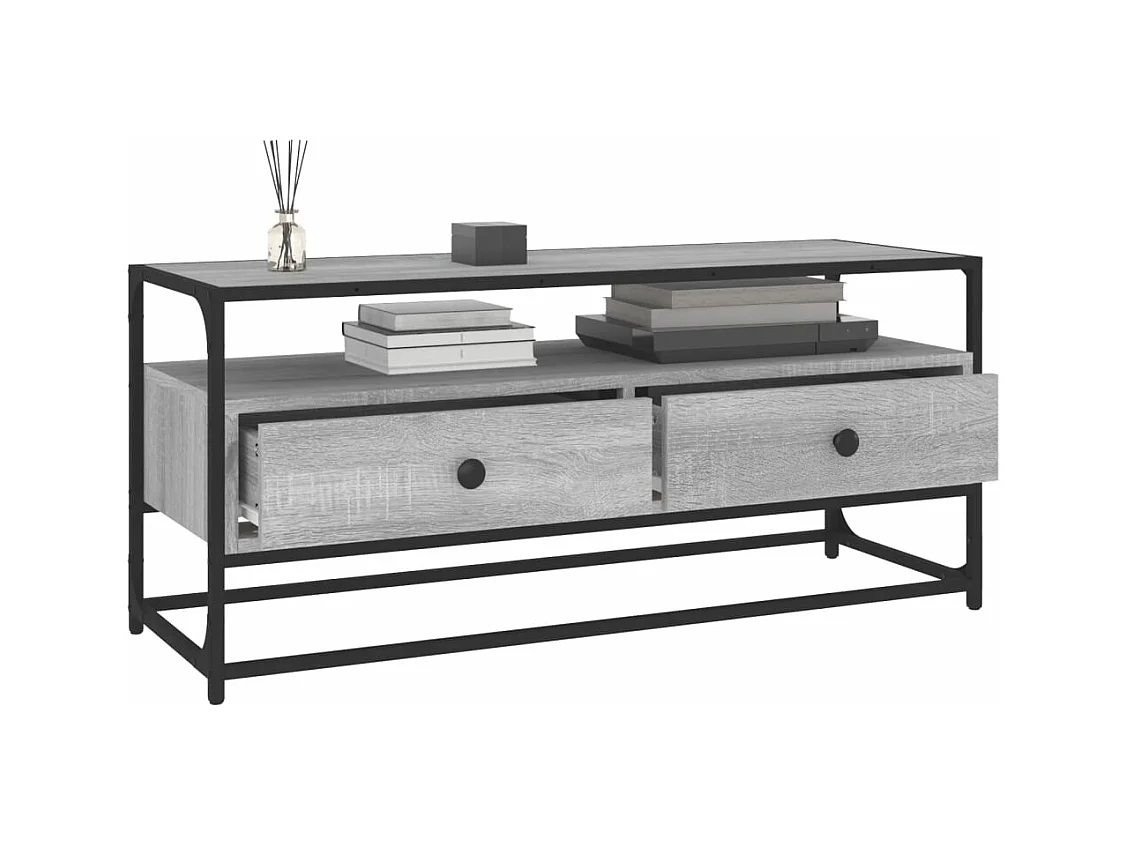 Meuble TV sonoma gris 100x35x45 bois d'ingénierie
