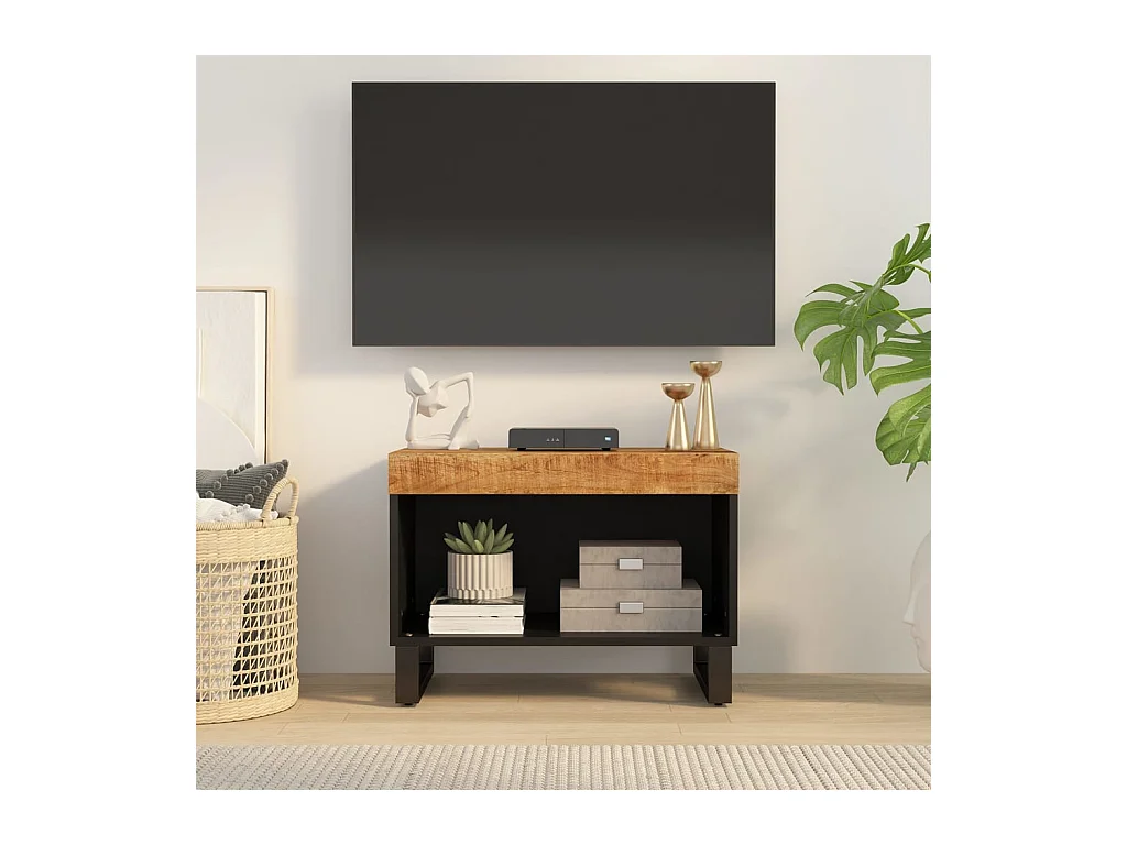 Meuble TV 60x33x43,5 bois massif de manguier
