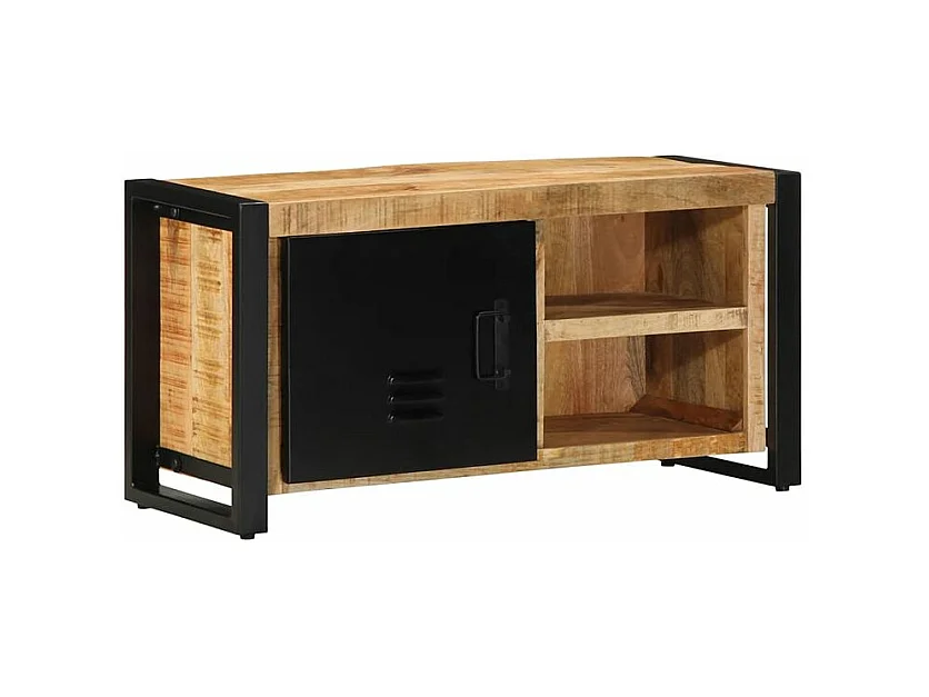 Meuble TV 80x30x40 bois massif de manguier brut