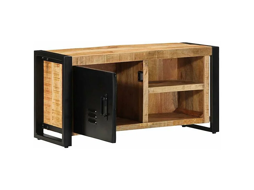 Meuble TV 80x30x40 bois massif de manguier brut