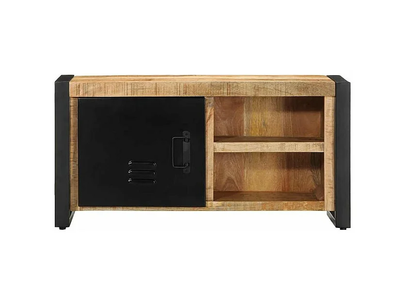 Meuble TV 80x30x40 bois massif de manguier brut