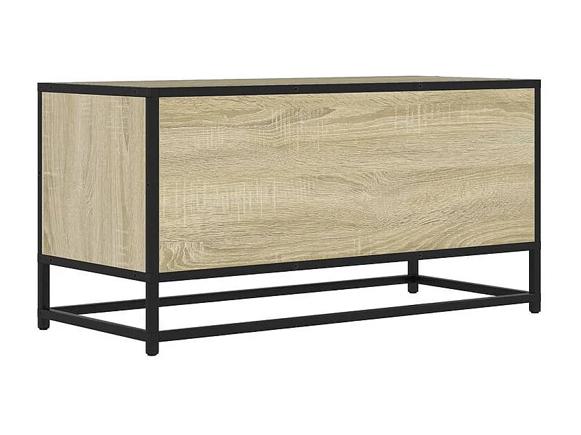 Meuble TV chêne sonoma 80x34,5x40 bois d'ingénierie et métal