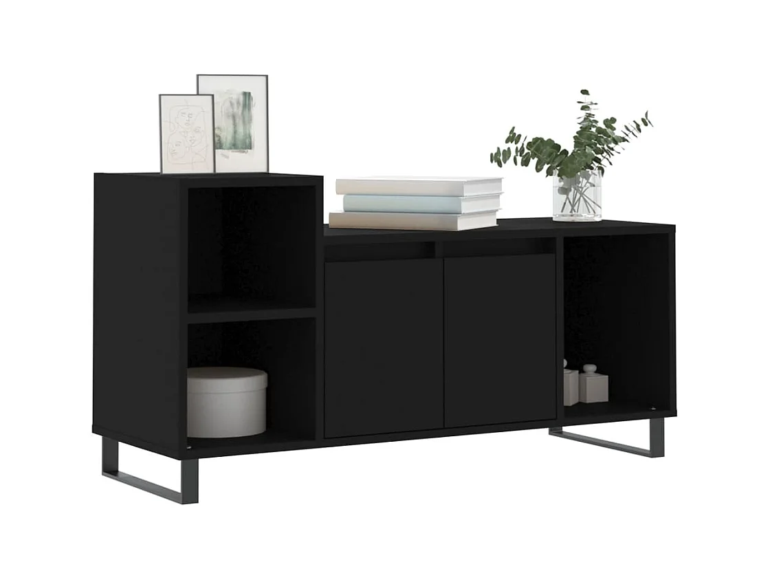 Meuble TV Noir 100x35x55 Bois d'ingénierie