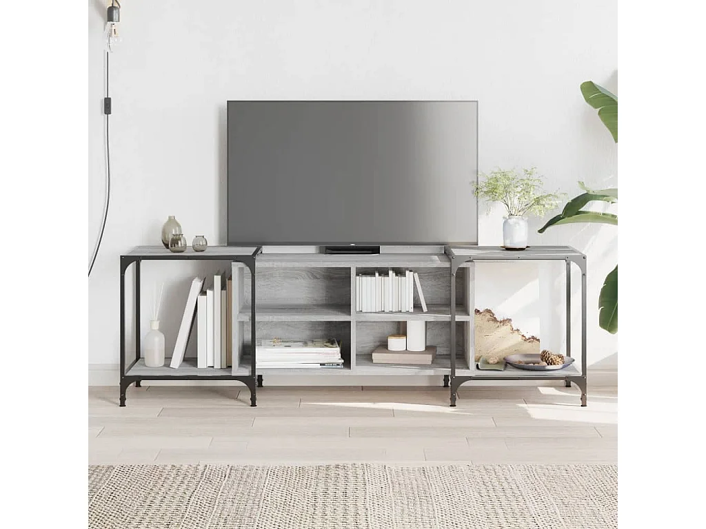 Meuble TV sonoma gris 153x37x50 bois d'ingénierie