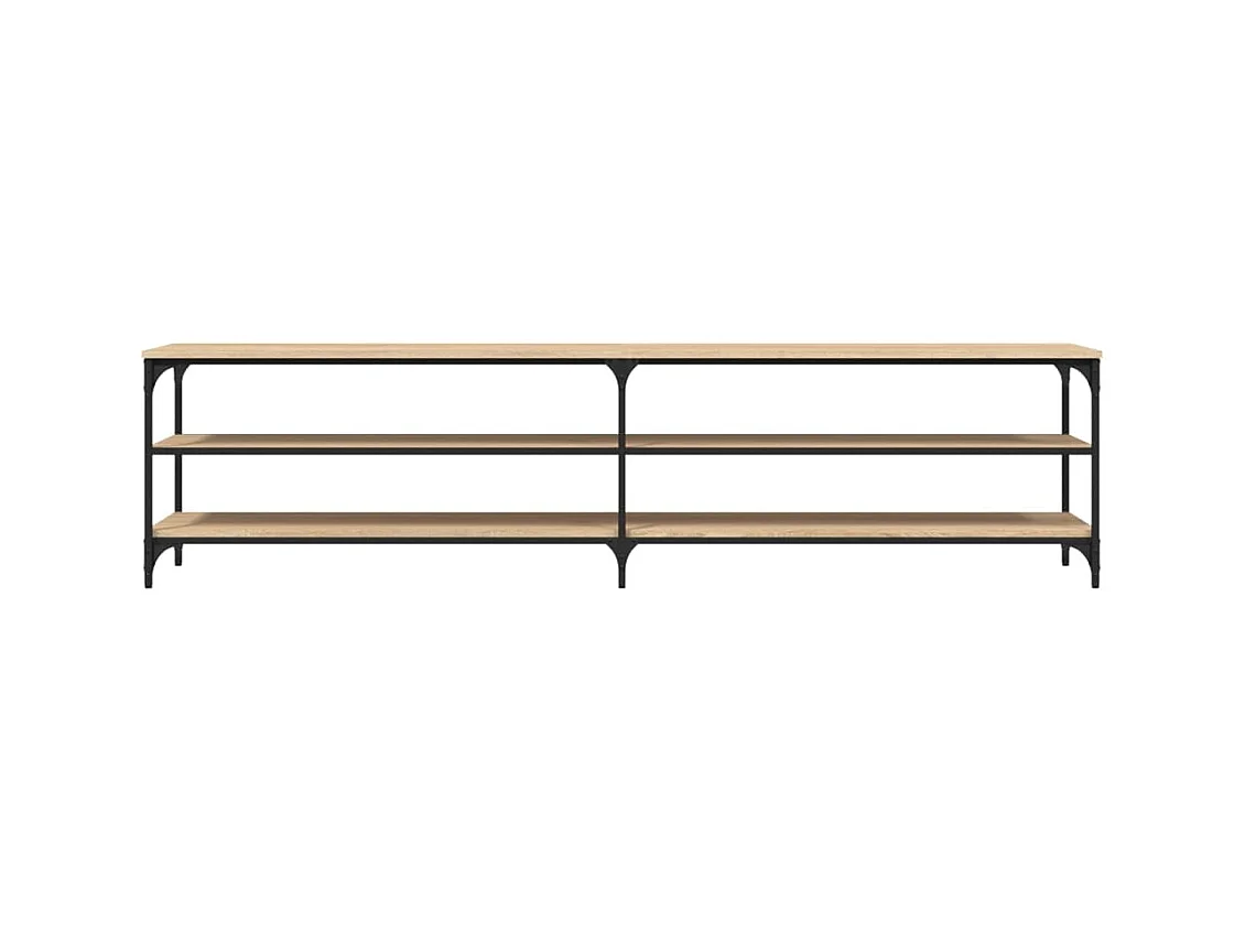Meuble TV chêne sonoma 200x30x50 bois d'ingénierie et métal