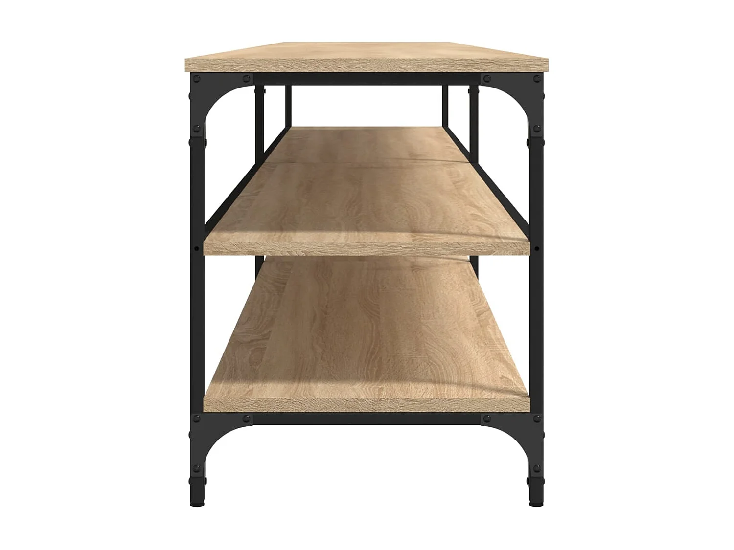 Meuble TV chêne sonoma 200x30x50 bois d'ingénierie et métal