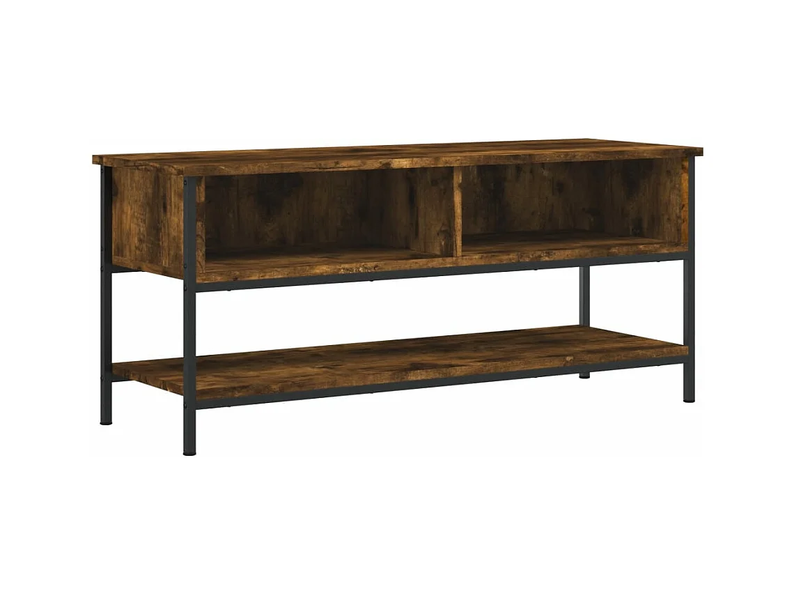 Meuble TV chêne fumé 100x35x45 bois d'ingénierie