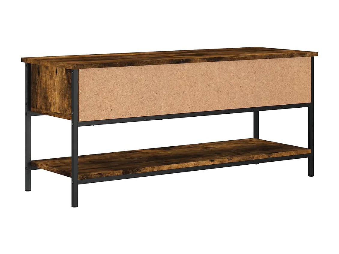 Meuble TV chêne fumé 100x35x45 bois d'ingénierie