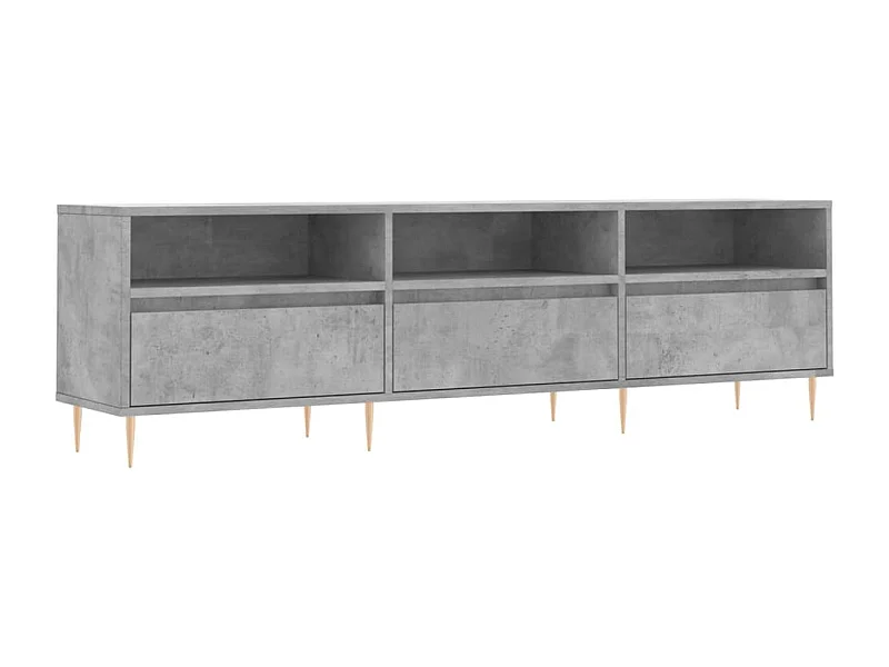 Meuble TV gris béton 150x30x44,5 bois d'ingénierie