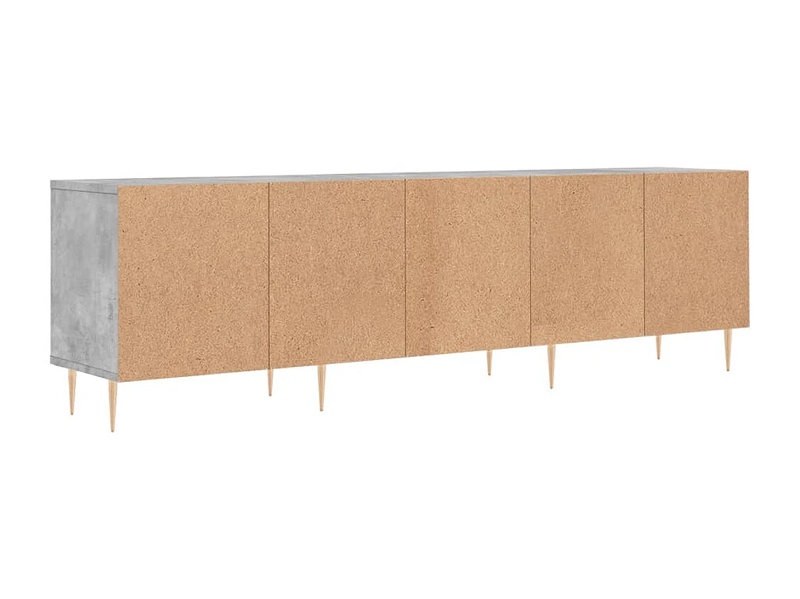 Meuble TV gris béton 150x30x44,5 bois d'ingénierie