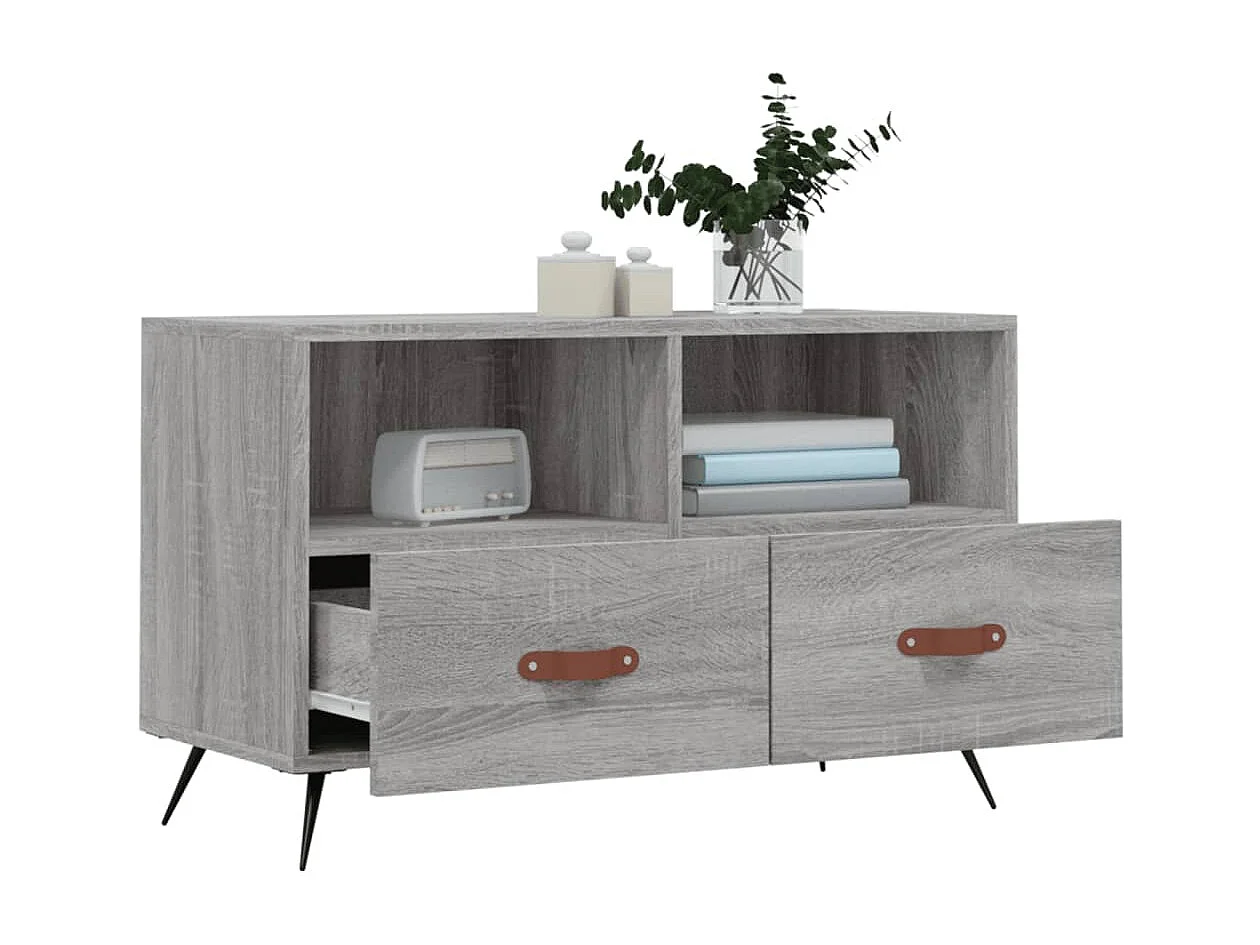 Meuble TV Sonoma gris 80x36x50 Bois d'ingénierie