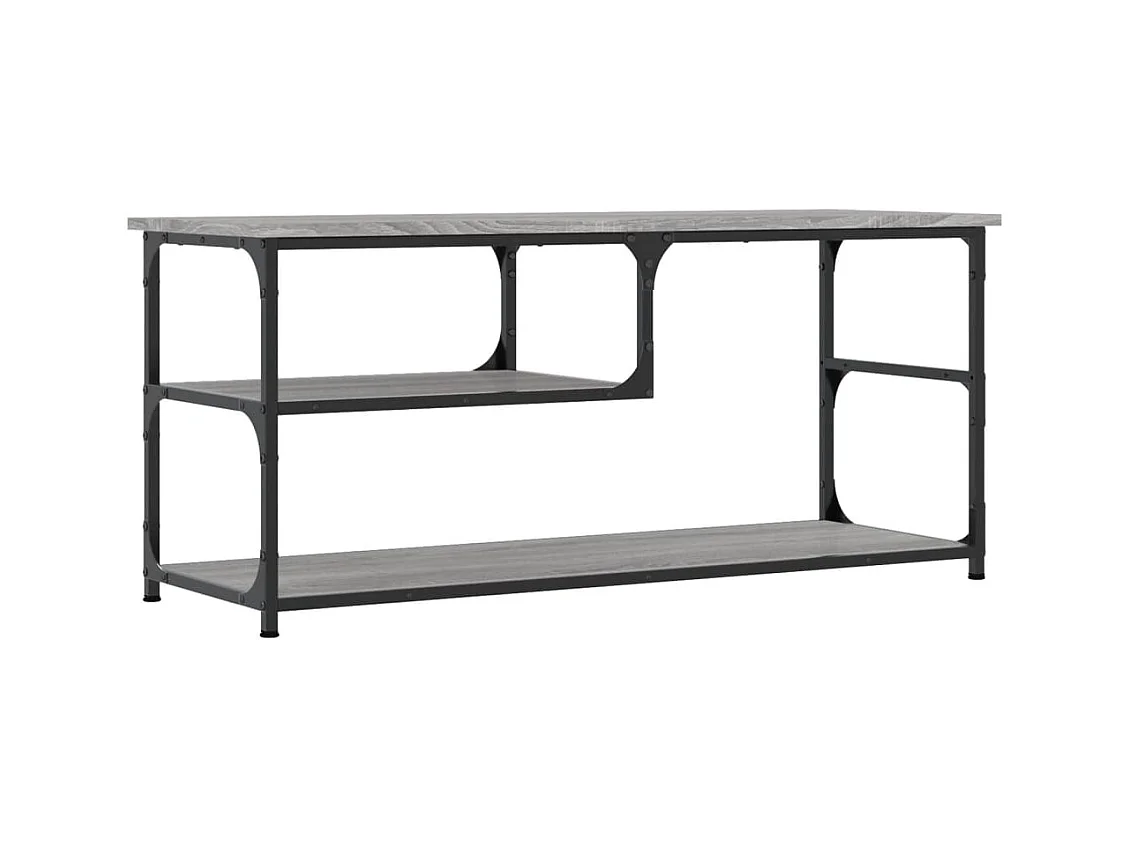 Meuble TV sonoma gris 103x38x46,5 bois d'ingénierie et acier