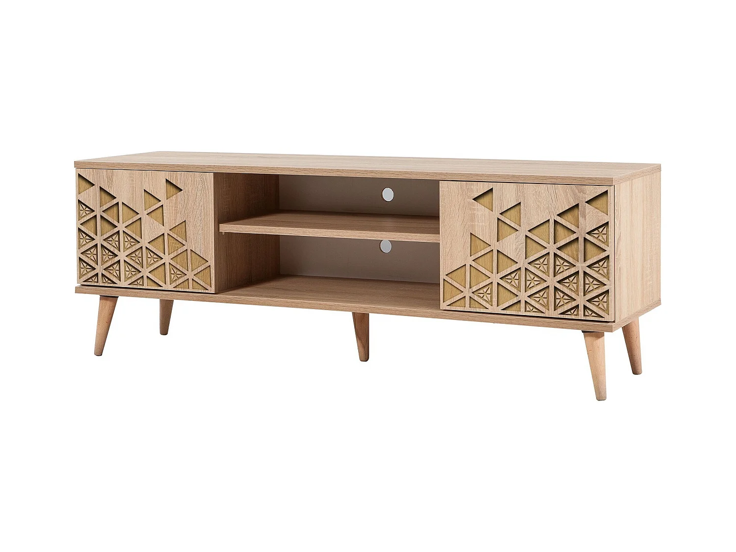 Meuble TV en bois clair avec niche Kiza 120