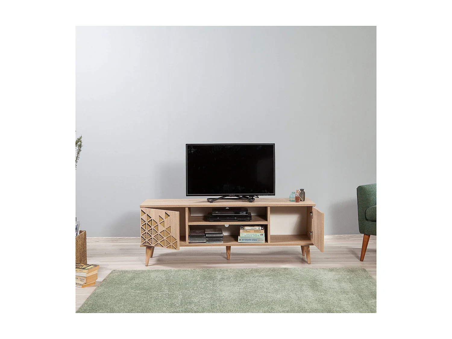 Mobile TV in rovere Sonoma – 140 cm – 100% melaminico – 18 mm