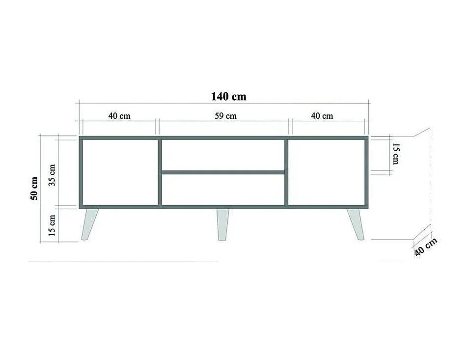 Mobile TV in rovere Sonoma – 140 cm – 100% melaminico – 18 mm