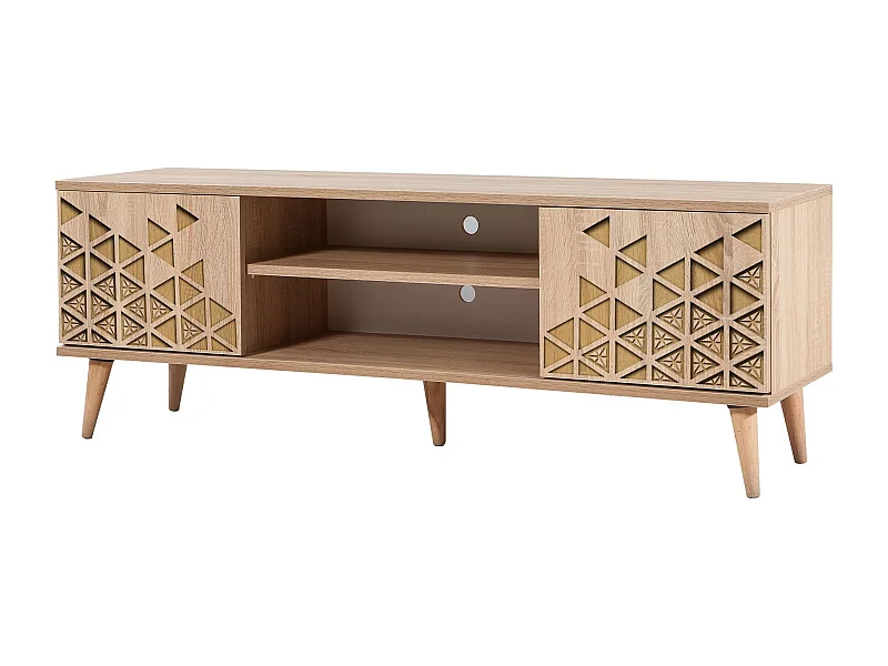 Meuble TV en bois clair avec niche Kiza 120