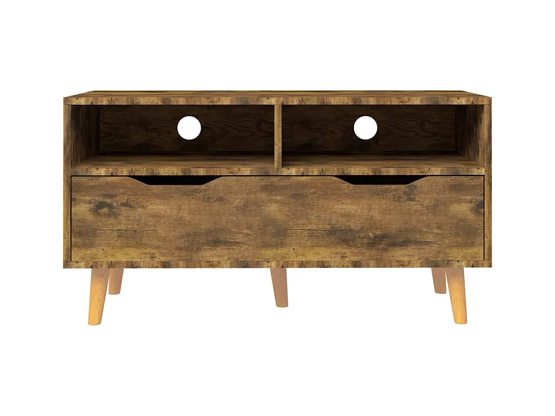 Meuble TV Chêne fumé 90x40x48,5 Scandy