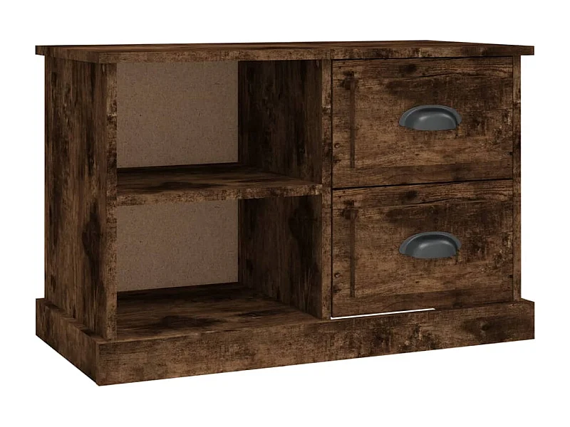 Meuble TV chêne fumé 73x35,5x47,5 bois d'ingénierie