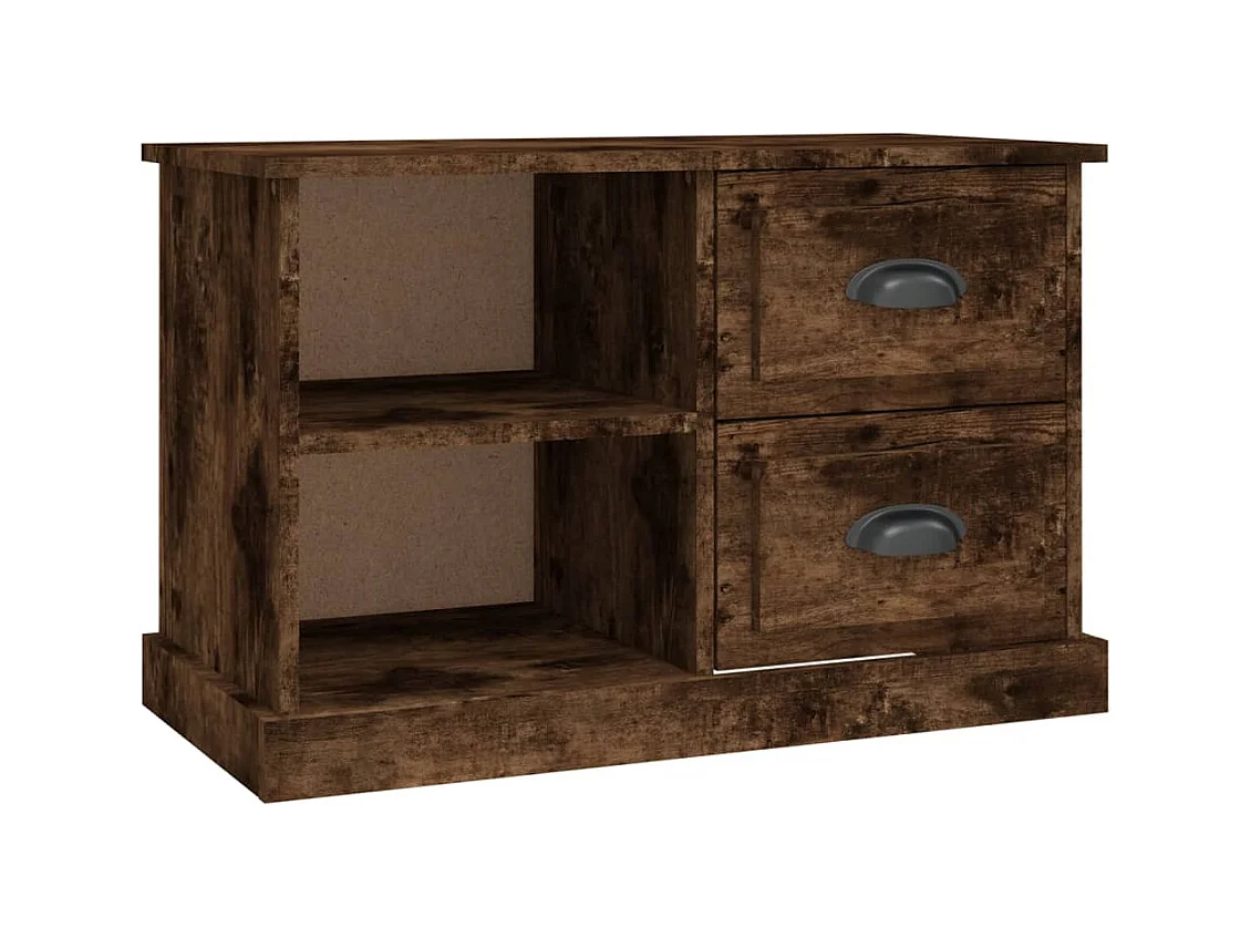 Meuble TV chêne fumé 73x35,5x47,5 bois d'ingénierie