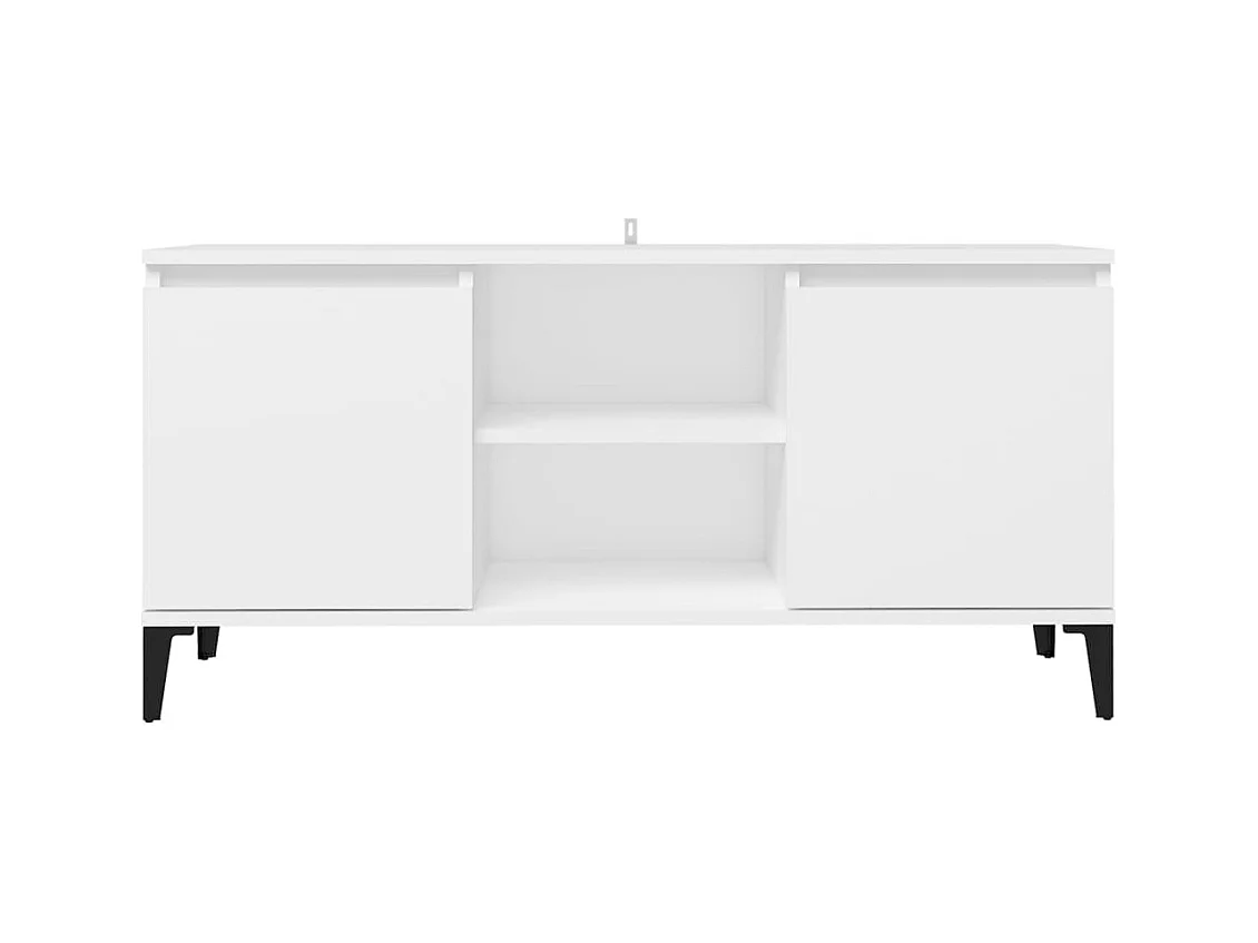 Meuble TV avec pieds en métal Blanc 103,5x35x50