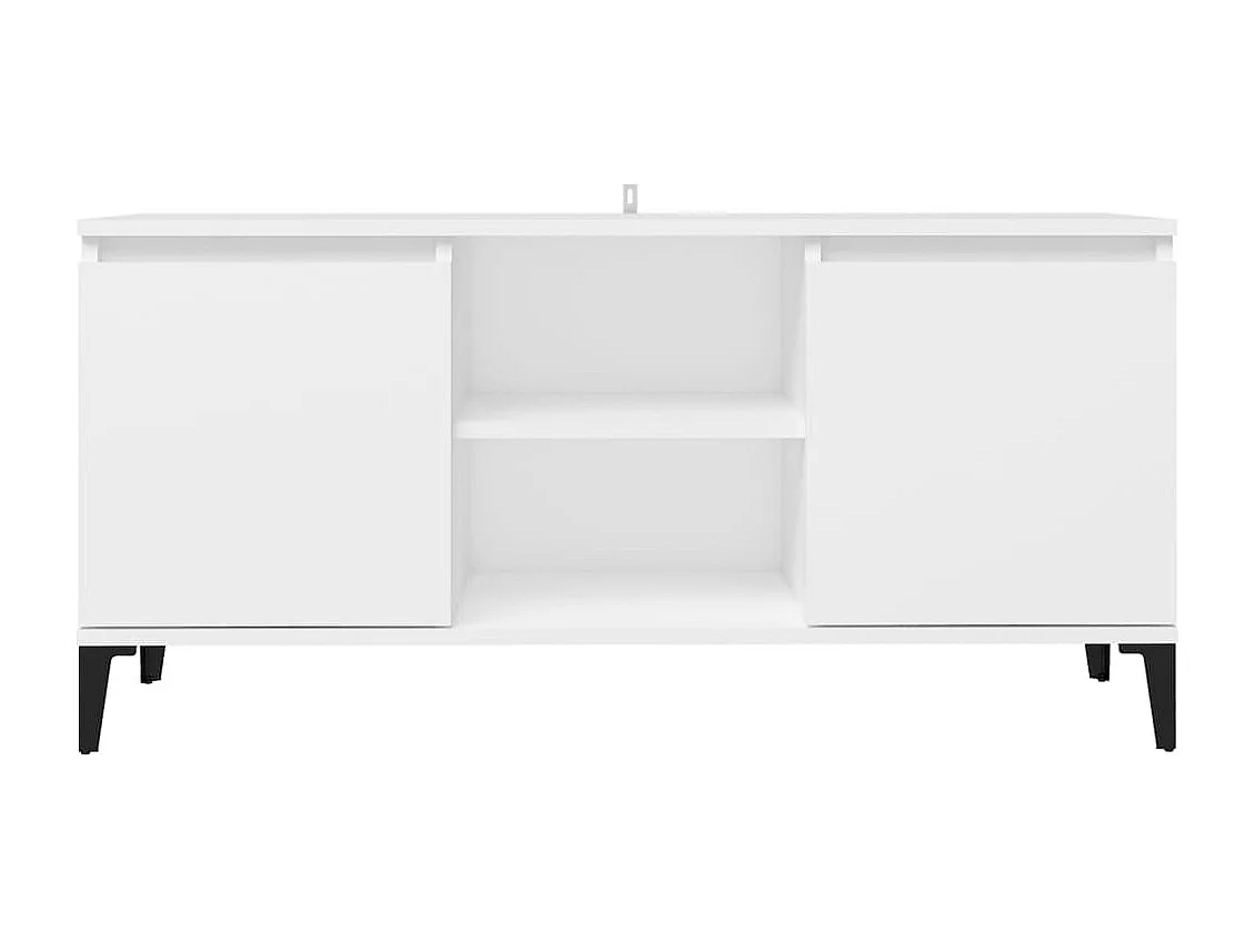 Meuble TV avec pieds en métal Blanc 103,5x35x50
