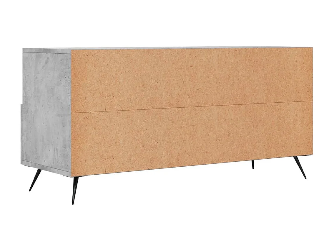Meuble TV gris béton 102x36x50 bois d'ingénierie