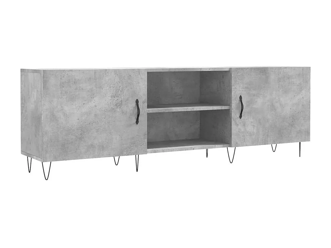 Meuble TV gris béton 150x30x50 bois d'ingénierie