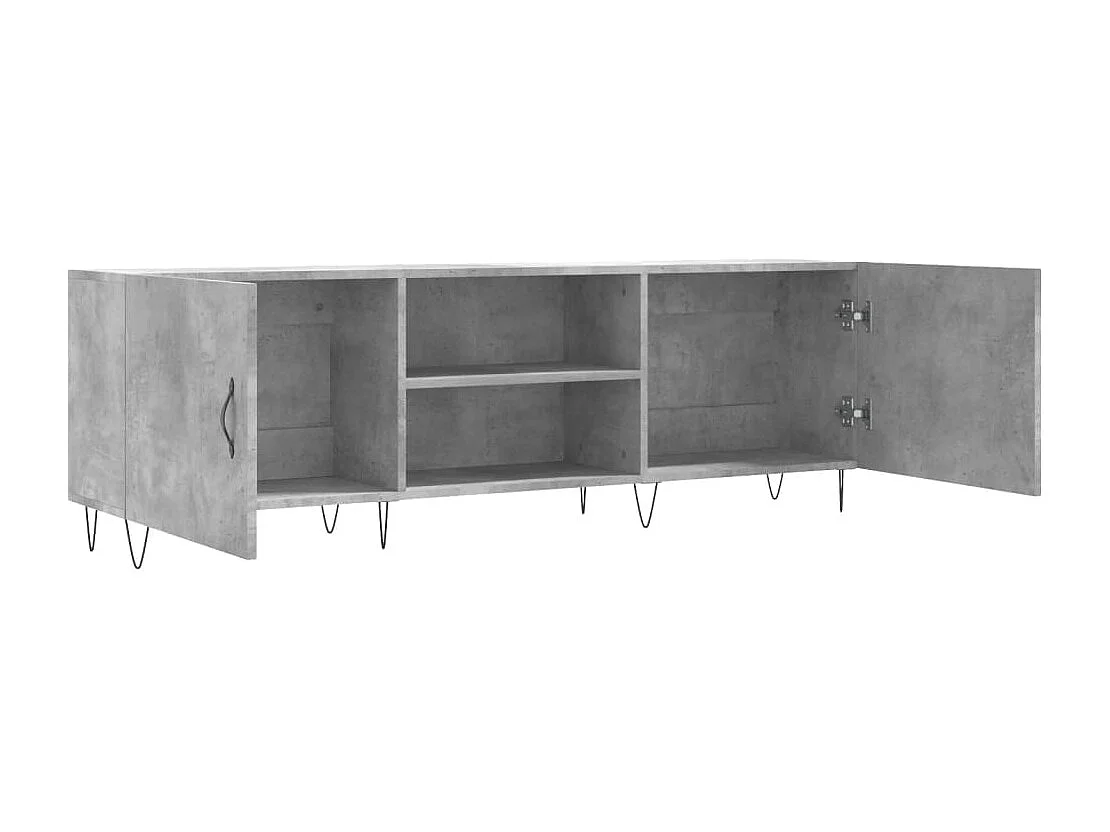 Meuble TV gris béton 150x30x50 bois d'ingénierie