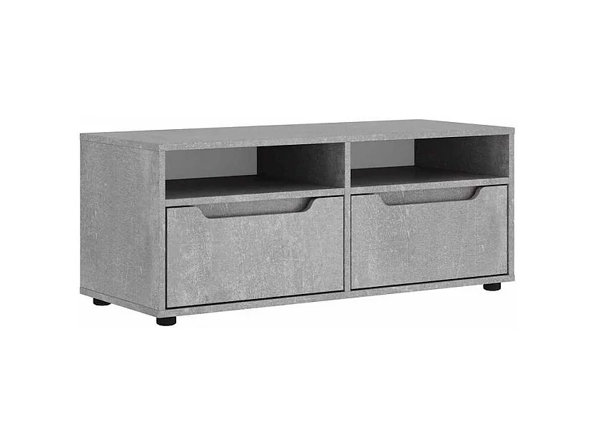 Meuble TV VISNES gris béton 100x40x38 bois d'ingénierie