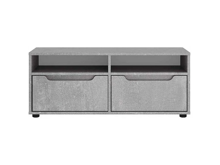 Meuble TV VISNES gris béton 100x40x38 bois d'ingénierie