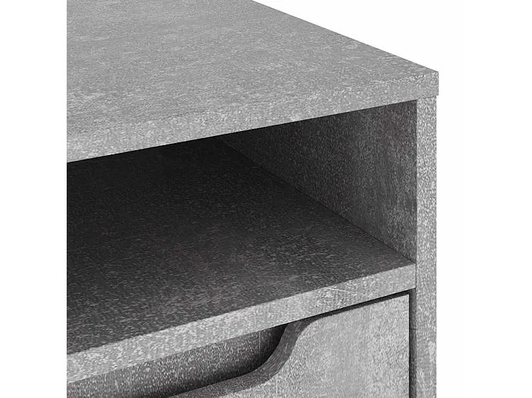 Meuble TV VISNES gris béton 100x40x38 bois d'ingénierie