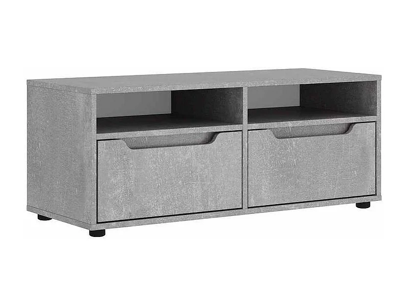 Meuble TV VISNES gris béton 100x40x38 bois d'ingénierie