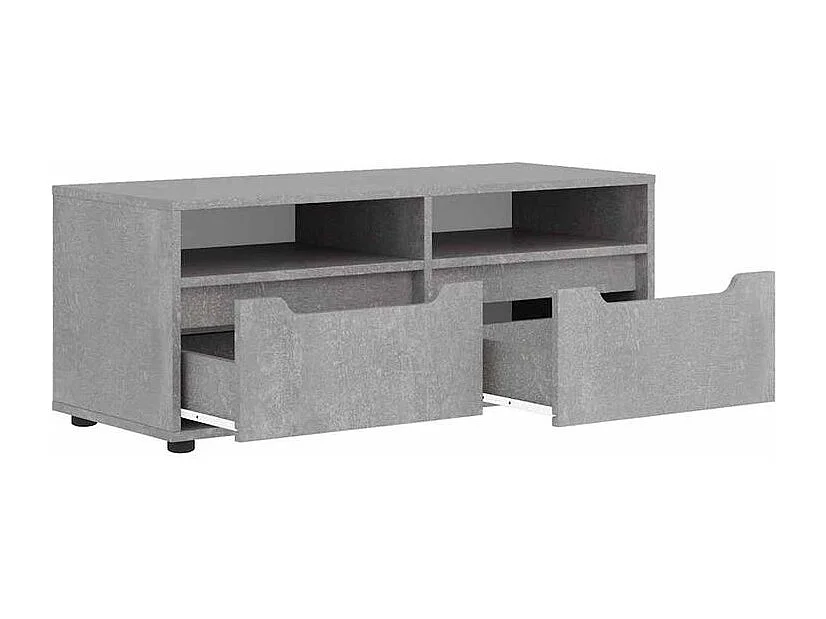 Meuble TV VISNES gris béton 100x40x38 bois d'ingénierie