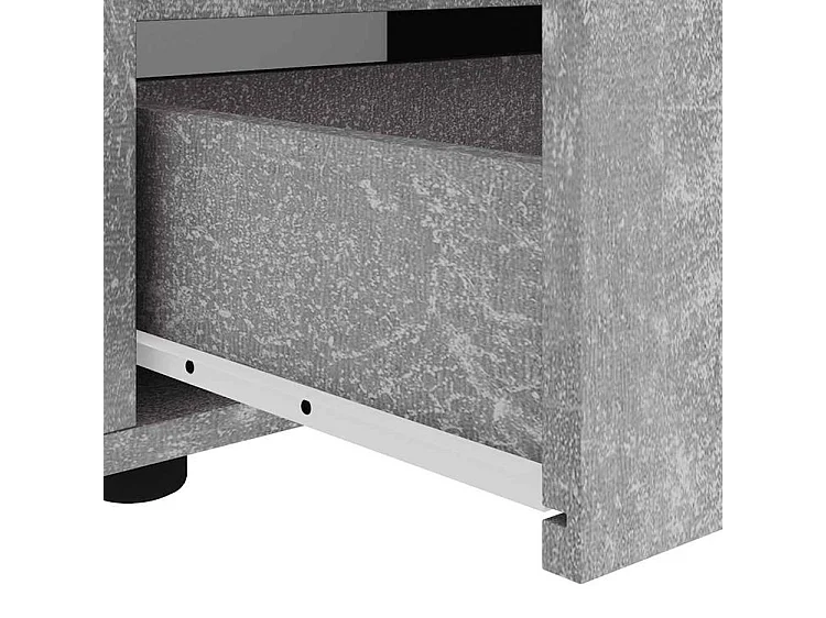 Meuble TV VISNES gris béton 100x40x38 bois d'ingénierie
