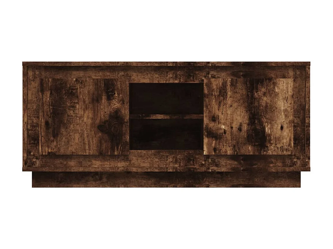 Meuble TV chêne fumé 102x35x45 bois d'ingénierie