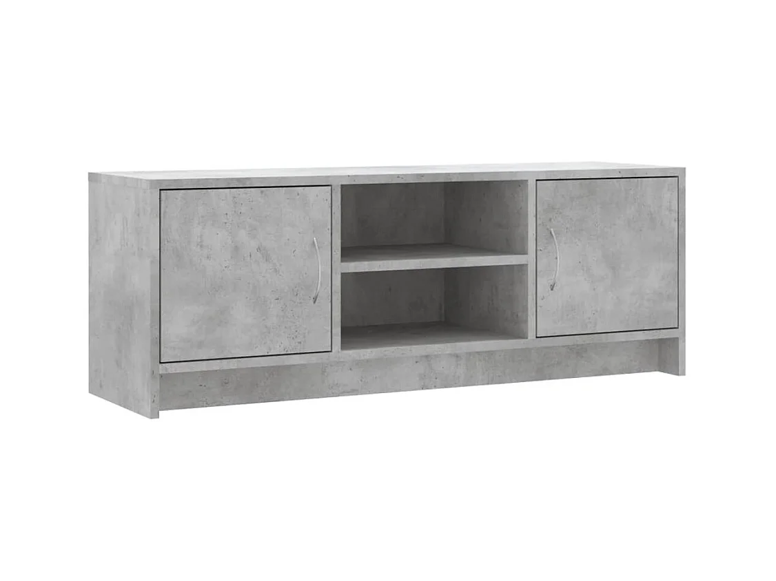 Meuble TV gris béton 102x30x37,5 bois d'ingénierie