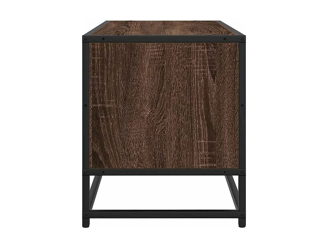 Meuble TV chêne marron 80x34,5x40 bois d'ingénierie et métal