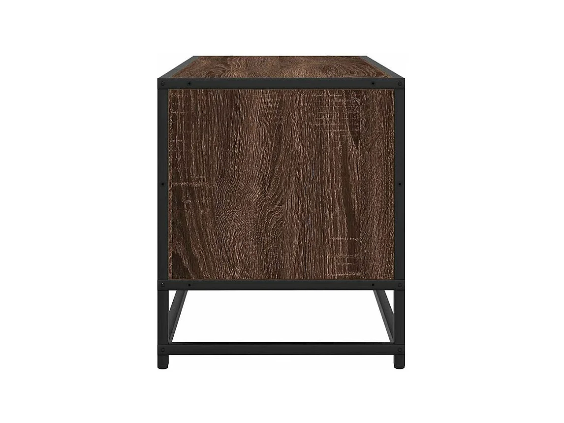 Meuble TV chêne marron 100x34,5x40 bois d'ingénierie et métal