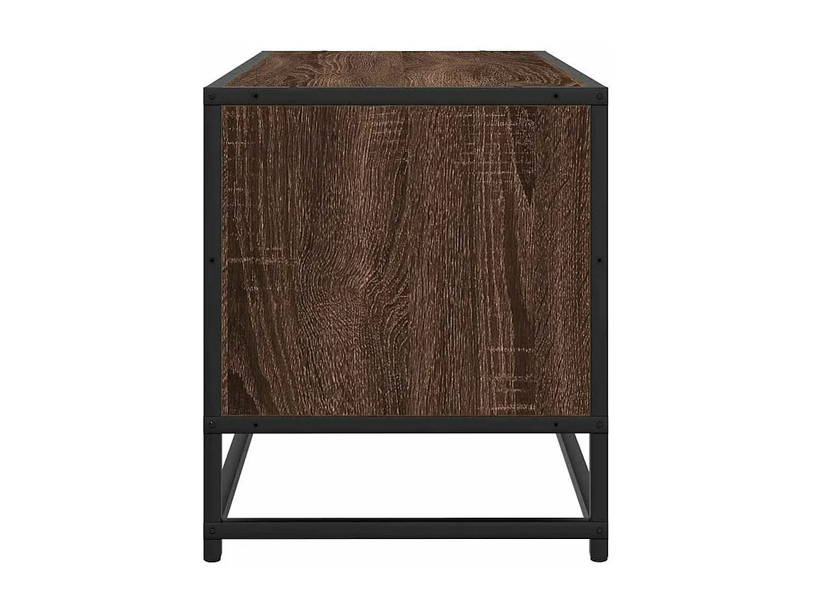 Meuble TV chêne marron 100x34,5x40 bois d'ingénierie et métal