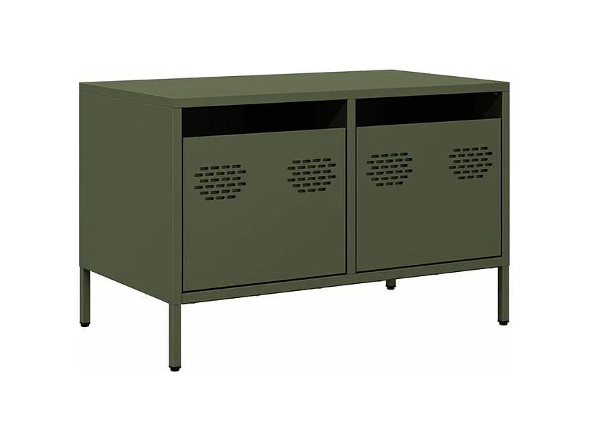 Meuble TV vert olive 68x39x43,5 acier laminé à froid