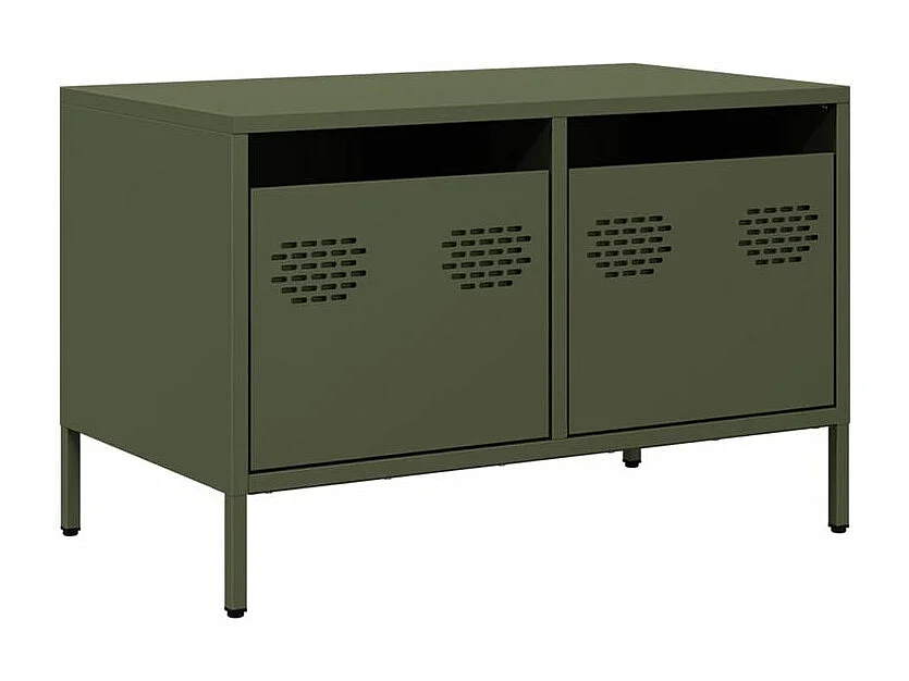 Meuble TV vert olive 68x39x43,5 acier laminé à froid