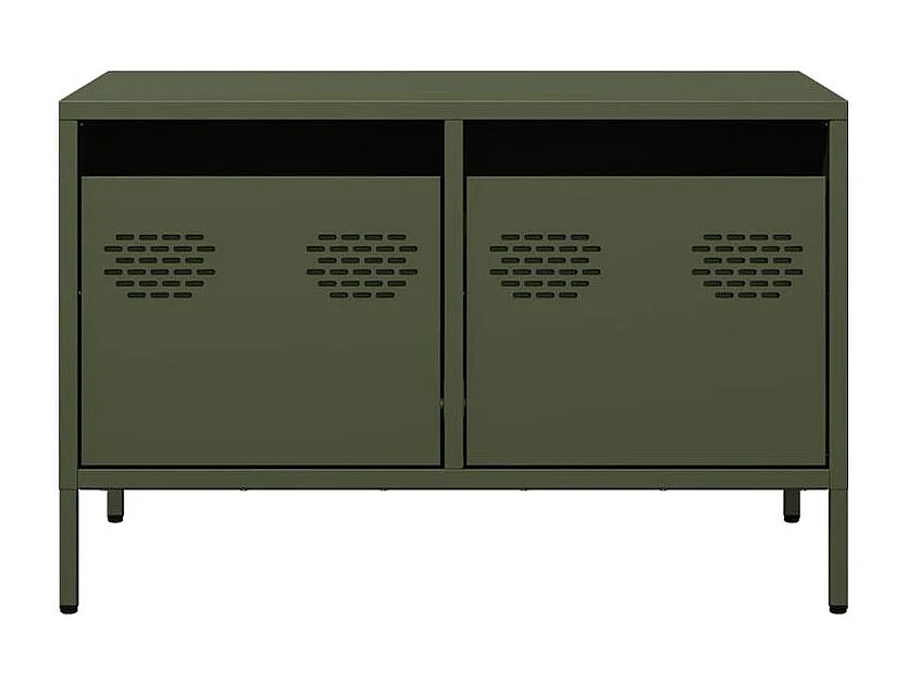 Meuble TV vert olive 68x39x43,5 acier laminé à froid