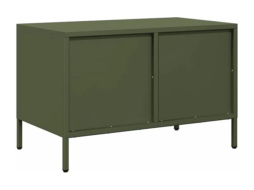 Meuble TV vert olive 68x39x43,5 acier laminé à froid