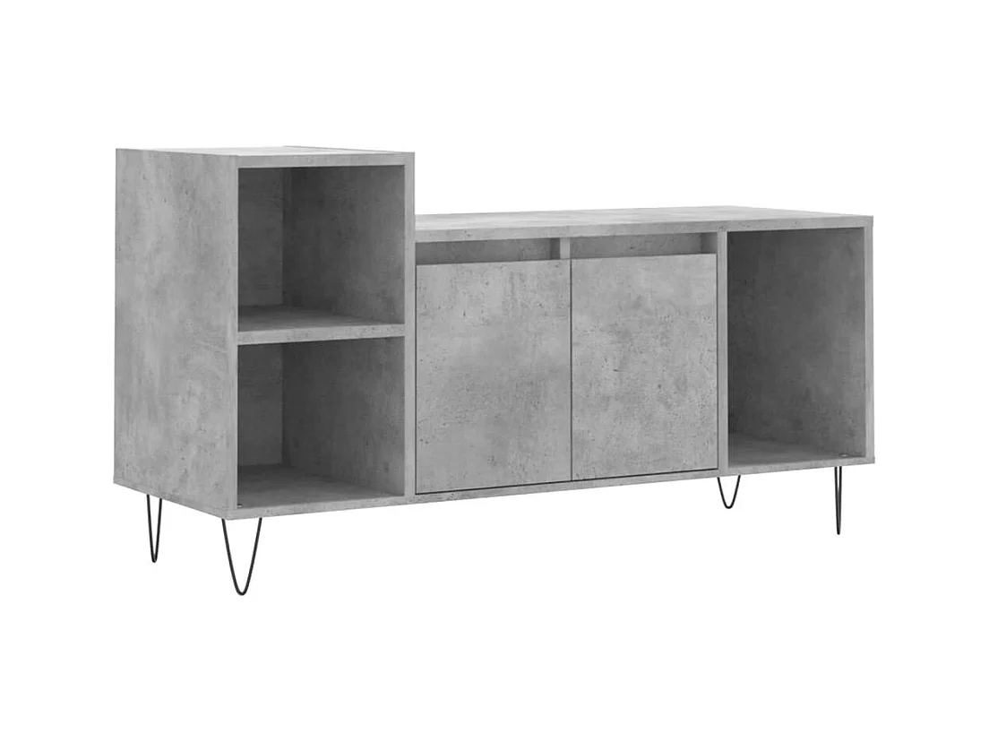Meuble TV Gris béton 100x35x55 Bois d'ingénierie