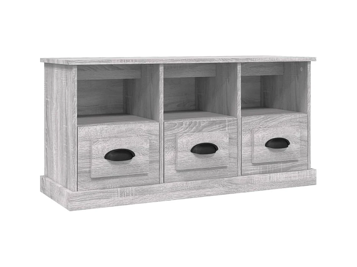 Meuble TV sonoma gris 100x35x50 bois d'ingénierie