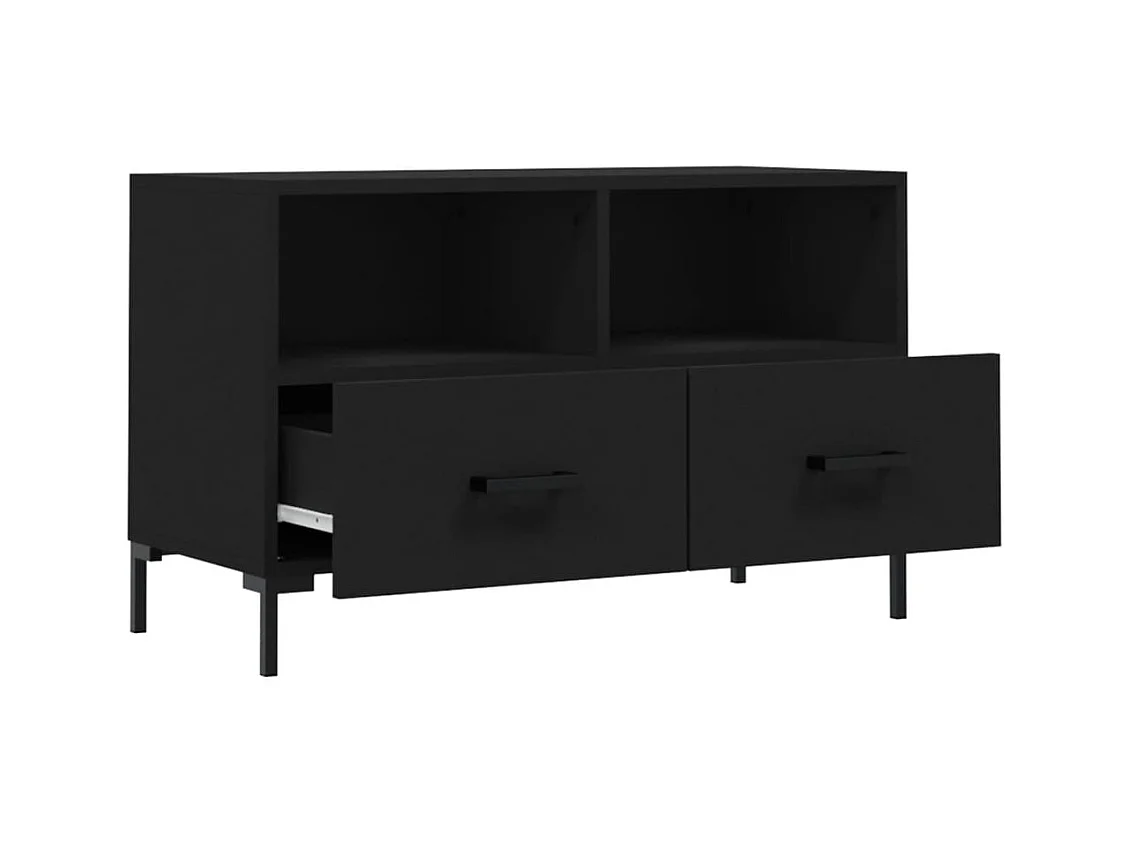 Meuble TV Noir 80x36x50 Bois d'ingénierie