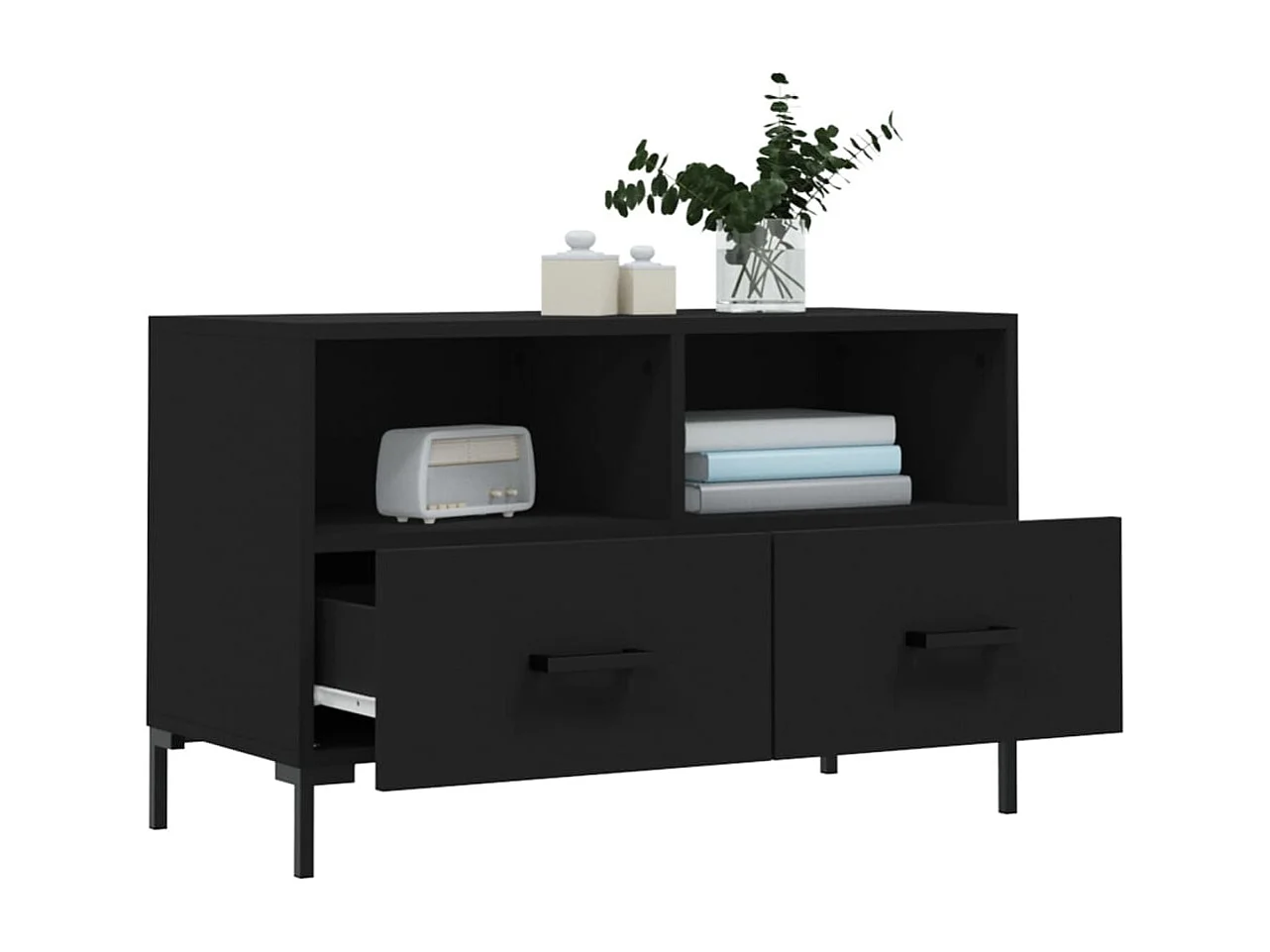 Meuble TV Noir 80x36x50 Bois d'ingénierie