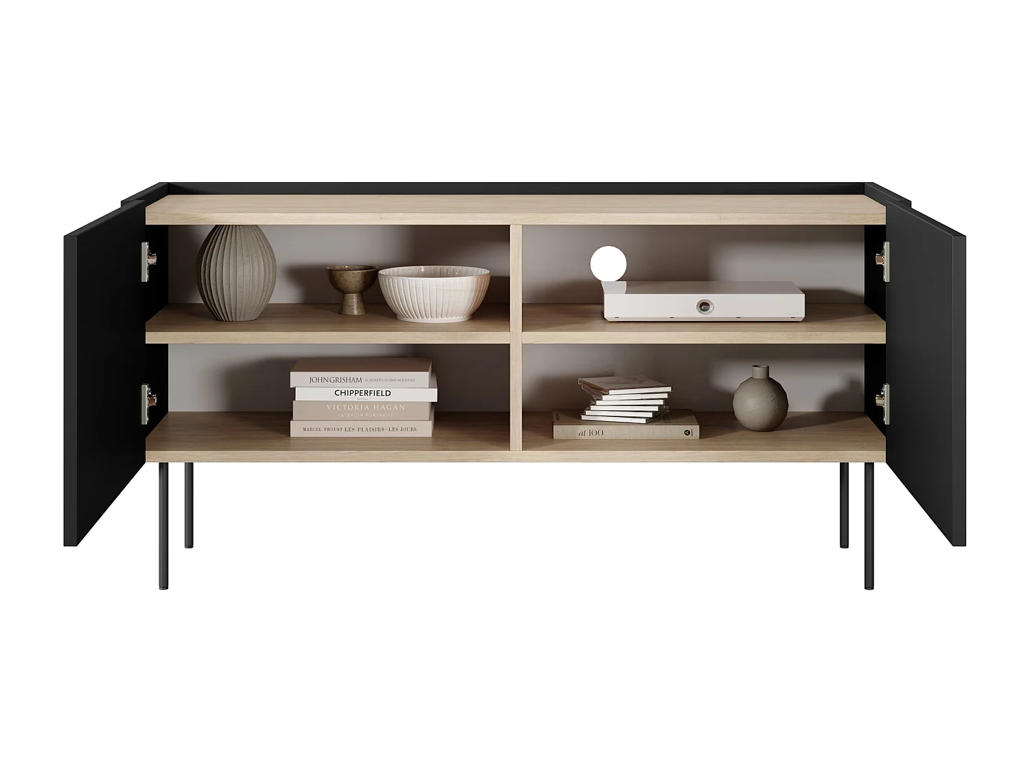 Móvel TV 2 portas com pé metálico 120x60 cm