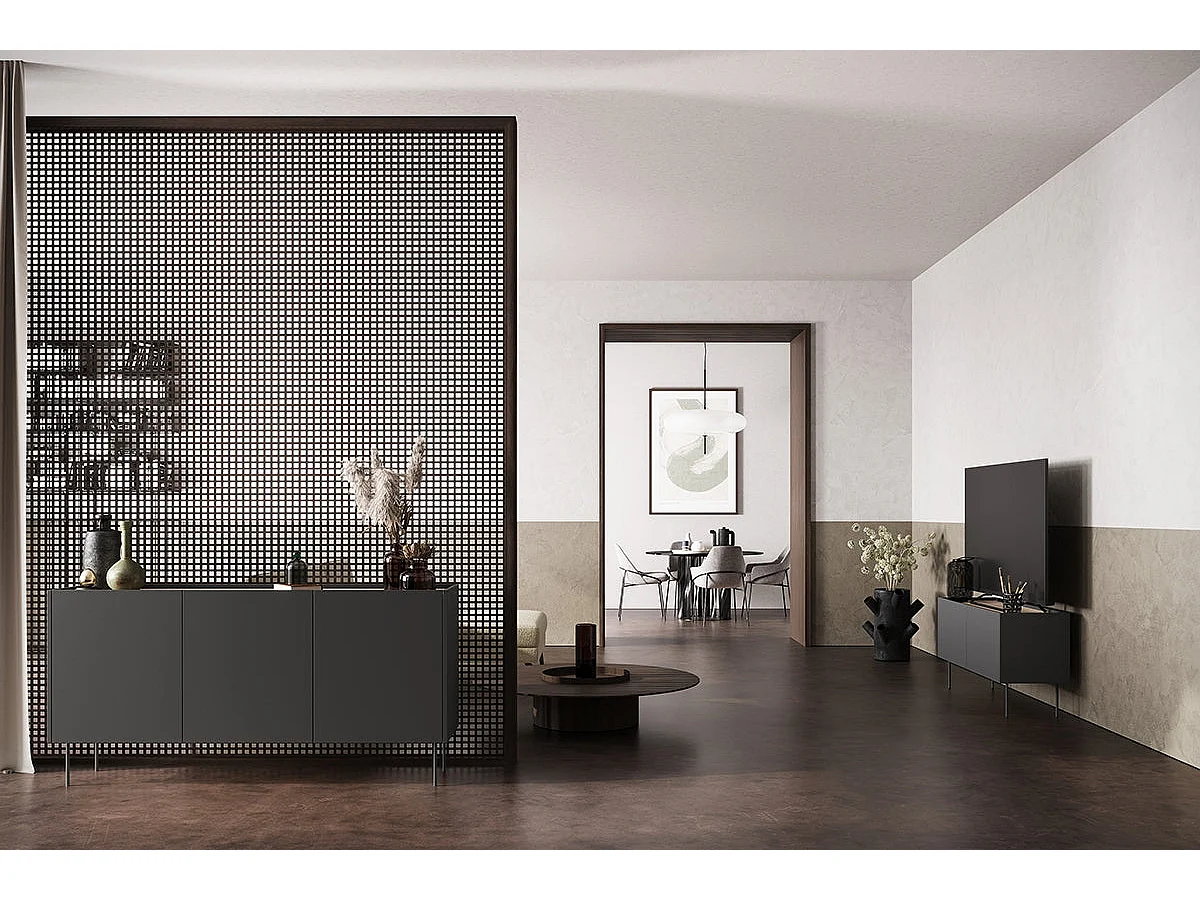 Móvel TV 2 portas com pé metálico 120x60 cm